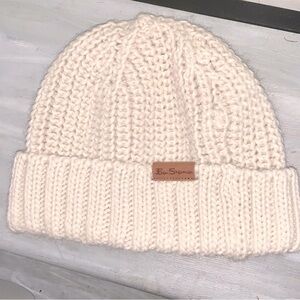 Ben Sherman Knit Hat with leather label beige OSFA unisex